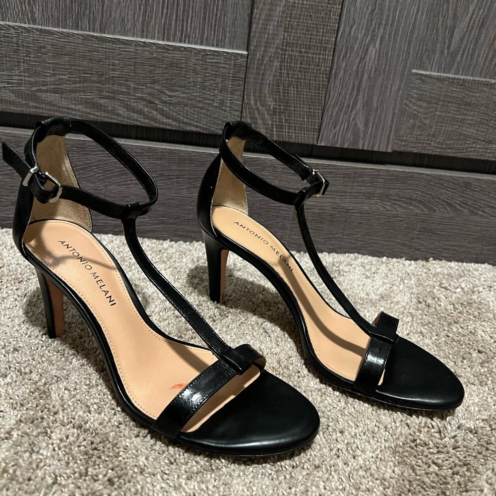 ANTONIO MELANI Black Strappy Heels